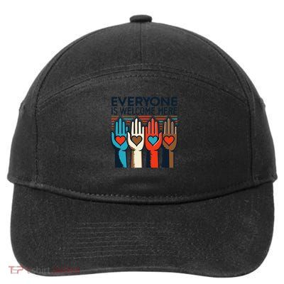 Idaho Teacher Heart Hands Everyone is Welcome Here 7-Panel Snapback Hat