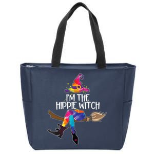 Im The Hippie Witch Halloween Matching Tie Dye Group Zip Tote Bag