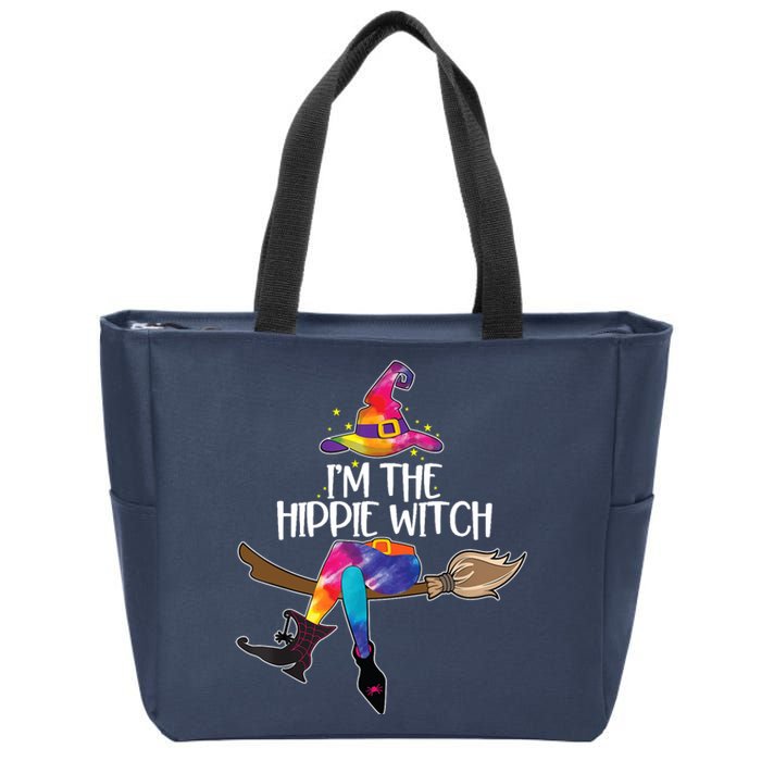 Im The Hippie Witch Halloween Matching Tie Dye Group Zip Tote Bag