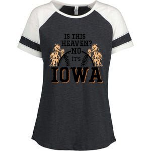 Is This Heaven No It’s Iowa Baseball Field Of Dreams Enza Ladies Jersey Colorblock Tee