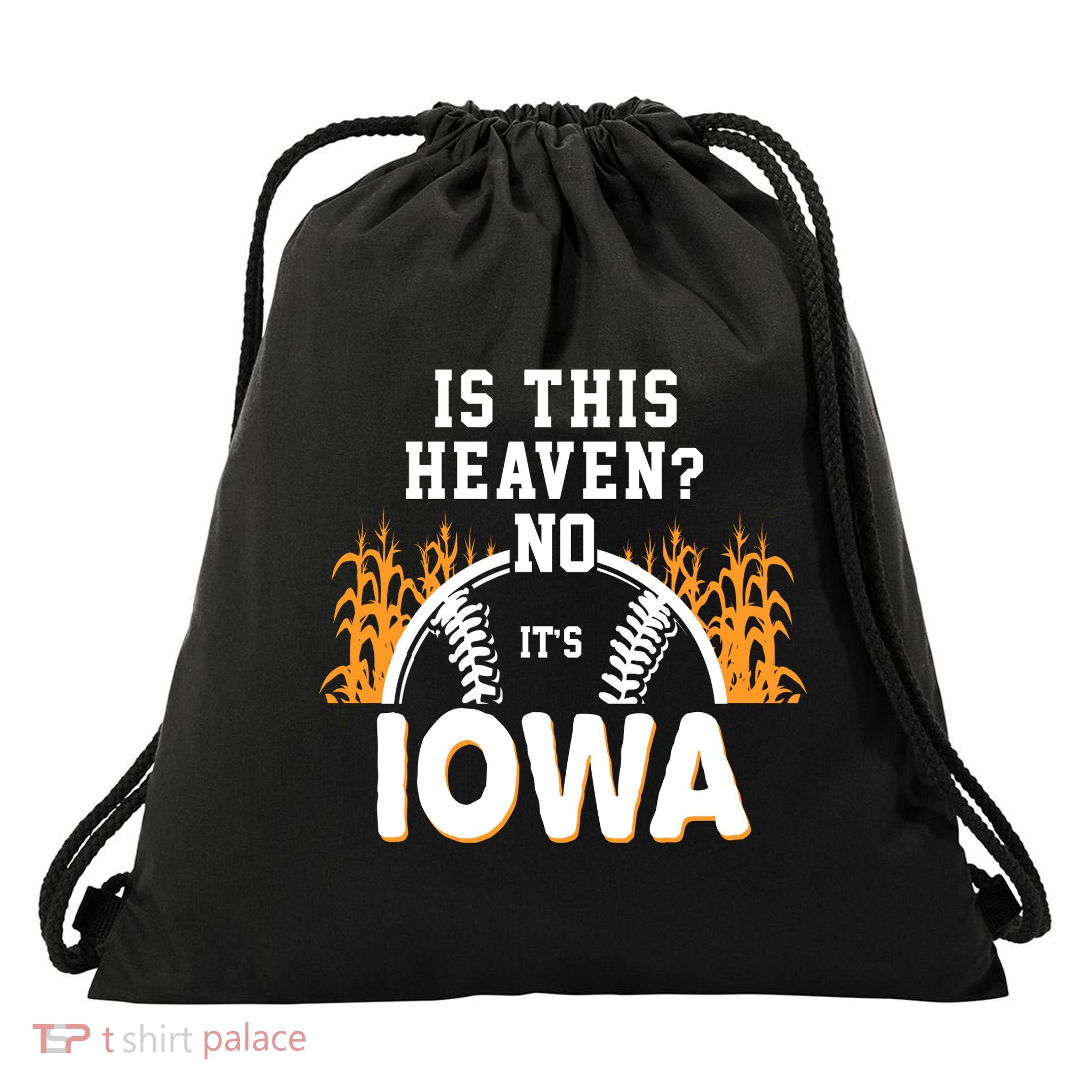 Is This Heaven No It's Iowa Baseball Drawstring Bag