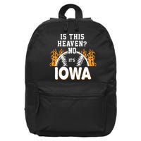Is This Heaven No It's Iowa Baseball 16 in Basic Backpack
