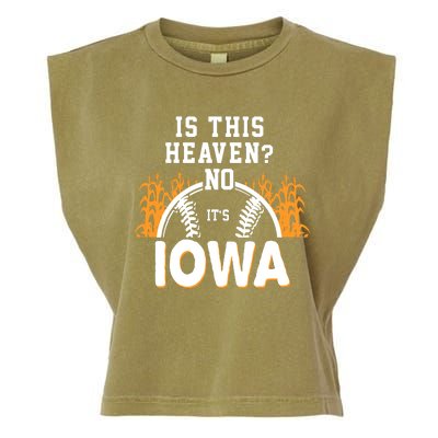 Is This Heaven No It's Iowa Baseball Garment-Dyed Women's Muscle Tee