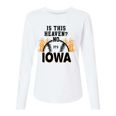 Is This Heaven No It's Iowa Baseball Womens Cotton Relaxed Long Sleeve T-Shirt