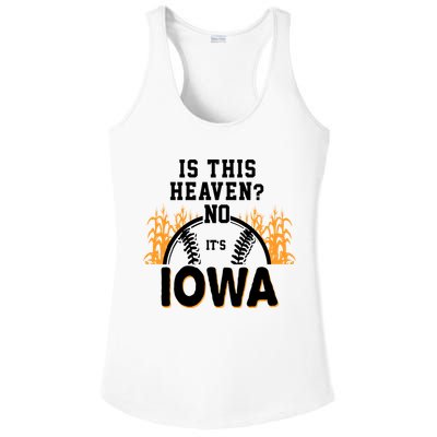 Is This Heaven No It's Iowa Baseball Ladies PosiCharge Competitor Racerback Tank