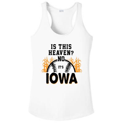 Is This Heaven No It's Iowa Baseball Ladies PosiCharge Competitor Racerback Tank