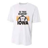 Is This Heaven No It's Iowa Baseball Youth Performance Sprint T-Shirt