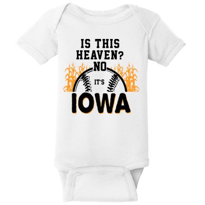 Is This Heaven No It's Iowa Baseball Baby Bodysuit