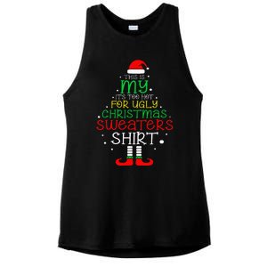 ItS Too Hot For Ugly Christmas Funny Xmas Ladies PosiCharge Tri-Blend Wicking Tank