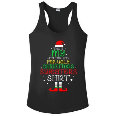 ItS Too Hot For Ugly Christmas Funny Xmas Ladies PosiCharge Competitor Racerback Tank