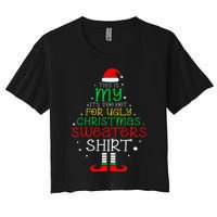 ItS Too Hot For Ugly Christmas Funny Xmas Women's Crop Top Tee