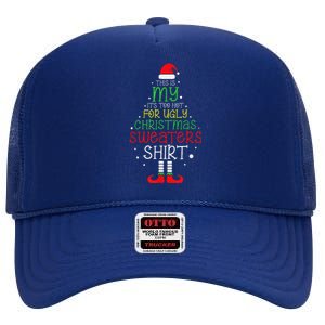 ItS Too Hot For Ugly Christmas Funny Xmas High Crown Mesh Back Trucker Hat