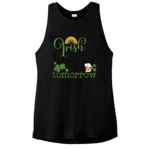 Irish Today Hungover Tomorrow Saint Patrick's Day Drinking Ladies PosiCharge Tri-Blend Wicking Tank