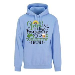 Irish Today Hungover Tomorrow Saint Patrick's Day Drinking Unisex Surf Hoodie