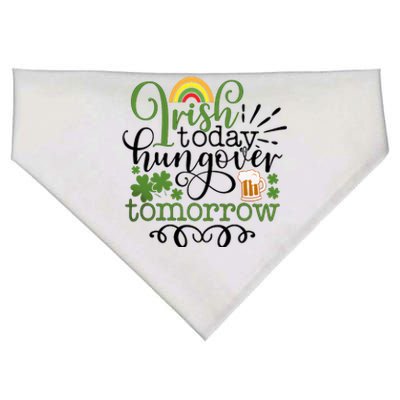 Irish Today Hungover Tomorrow Saint Patrick's Day Drinking USA-Made Doggie Bandana