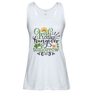 Irish Today Hungover Tomorrow Saint Patrick's Day Drinking Ladies Essential Flowy Tank