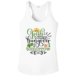 Irish Today Hungover Tomorrow Saint Patrick's Day Drinking Ladies PosiCharge Competitor Racerback Tank