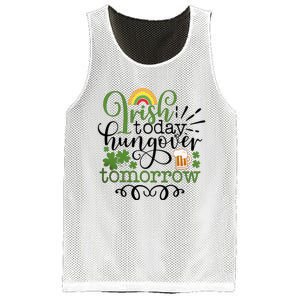 Irish Today Hungover Tomorrow Saint Patrick's Day Drinking Mesh Reversible Basketball Jersey Tank