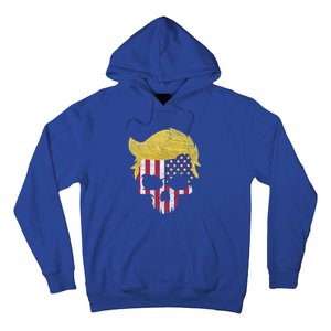 Iconic Trump Hair Skull Usa Flag Funny Republican Gift Great Gift Hoodie