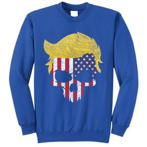 Iconic Trump Hair Skull Usa Flag Funny Republican Gift Great Gift Sweatshirt