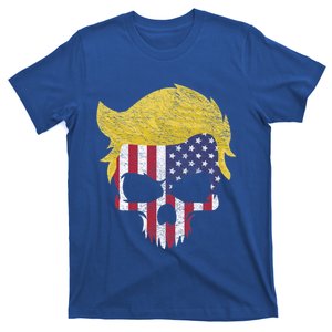 Iconic Trump Hair Skull Usa Flag Funny Republican Gift Great Gift T-Shirt