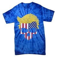 Iconic Trump Hair Skull Usa Flag Funny Republican Gift Great Gift Tie-Dye T-Shirt