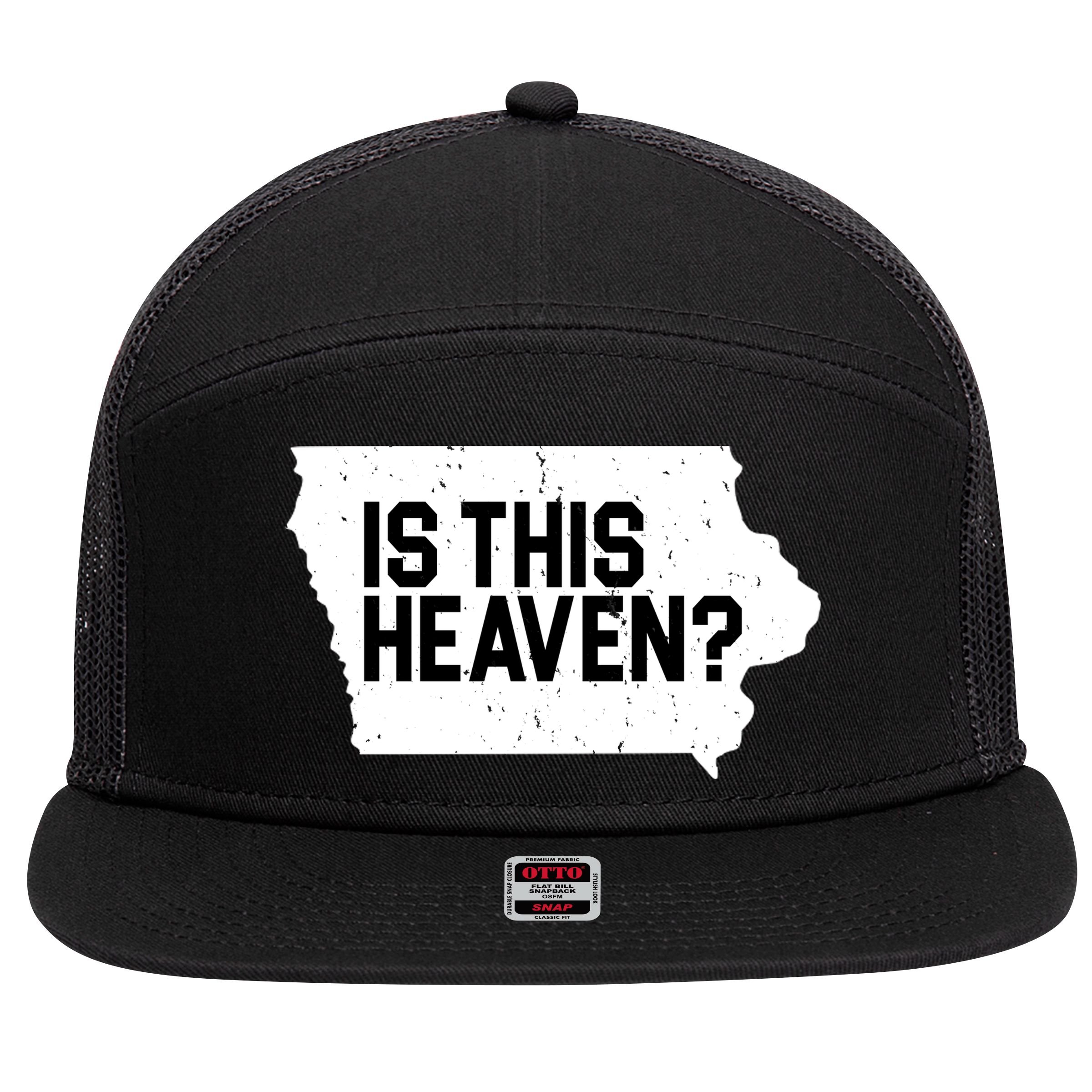 Is This Heaven Iowa Baseball 7 Panel Mesh Trucker Snapback Hat
