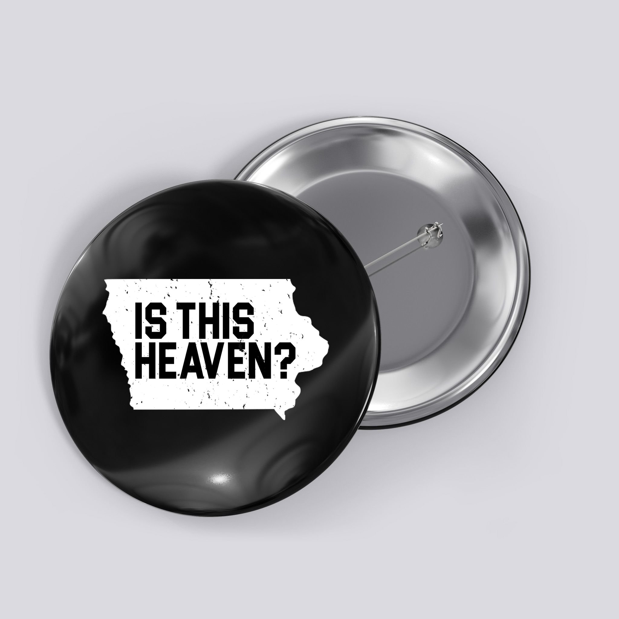 Is This Heaven Iowa Baseball Button
