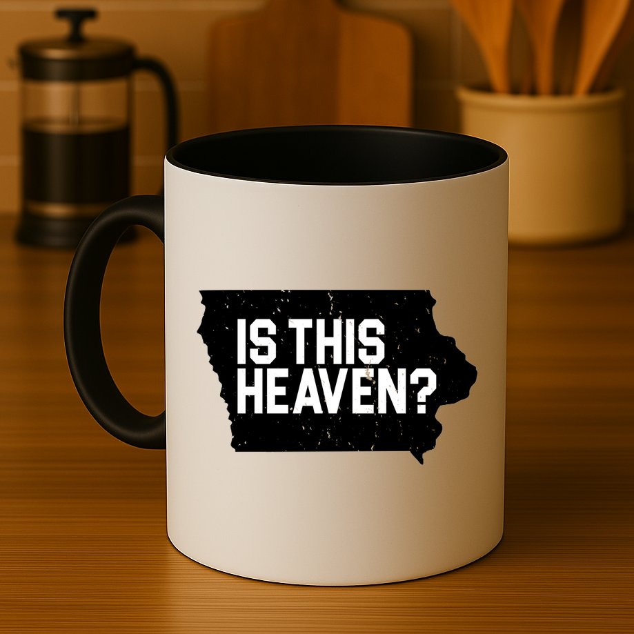Is This Heaven Iowa Baseball Mug