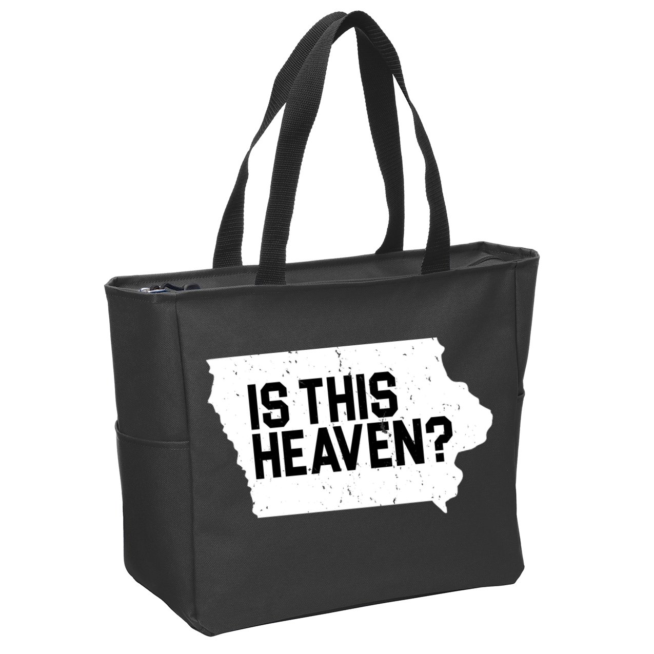 Is This Heaven Iowa Baseball Zip Tote Bag