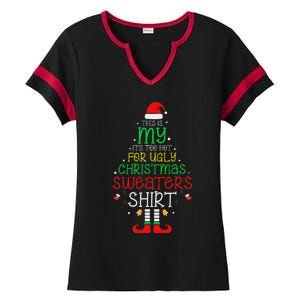 ItS Too Hot For Ugly Christmas Funny Xmas Women Ladies Halftime Notch Neck Tee