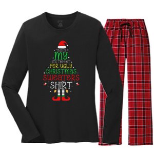 ItS Too Hot For Ugly Christmas Funny Xmas Women Women's Long Sleeve Flannel Pajama Set 