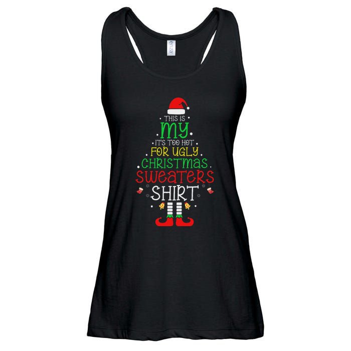 ItS Too Hot For Ugly Christmas Funny Xmas Women Ladies Essential Flowy Tank