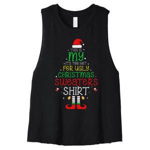 ItS Too Hot For Ugly Christmas Funny Xmas Women Women's Racerback Cropped Tank