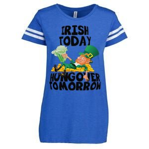 Irish Today Hungover Tomorrow Drinking Saint Patrick's Day Enza Ladies Jersey Football T-Shirt