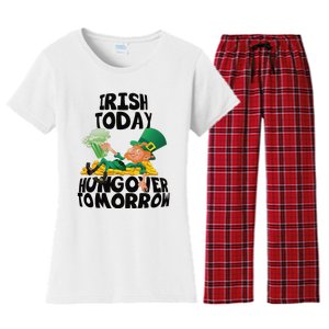 Irish Today Hungover Tomorrow Drinking Saint Patrick's Day Women's Flannel Pajama Set