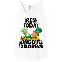 Irish Today Hungover Tomorrow Drinking Saint Patrick's Day Ladies Essential Tank