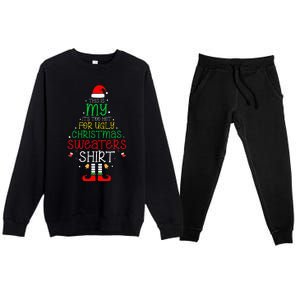 ItS Too Hot For Ugly Christmas Funny Xmas Premium Crewneck Sweatsuit Set