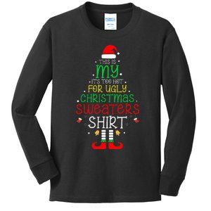 ItS Too Hot For Ugly Christmas Funny Xmas Kids Long Sleeve Shirt