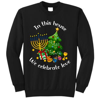 In This House We Celebrate Love Teacher Christmas Sweatshirt