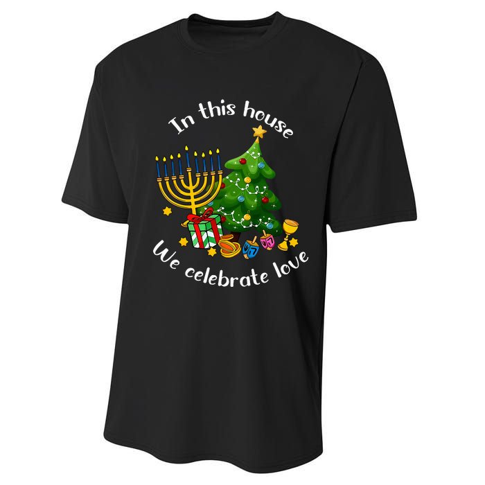 In This House We Celebrate Love Teacher Christmas Performance Sprint T-Shirt