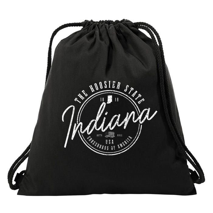 Indiana The H.O.O.S.I.E.R State Est. 1816 Usa America Souvenir Drawstring Bag