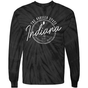 Indiana The H.O.O.S.I.E.R State Est. 1816 Usa America Souvenir Tie-Dye Long Sleeve Shirt