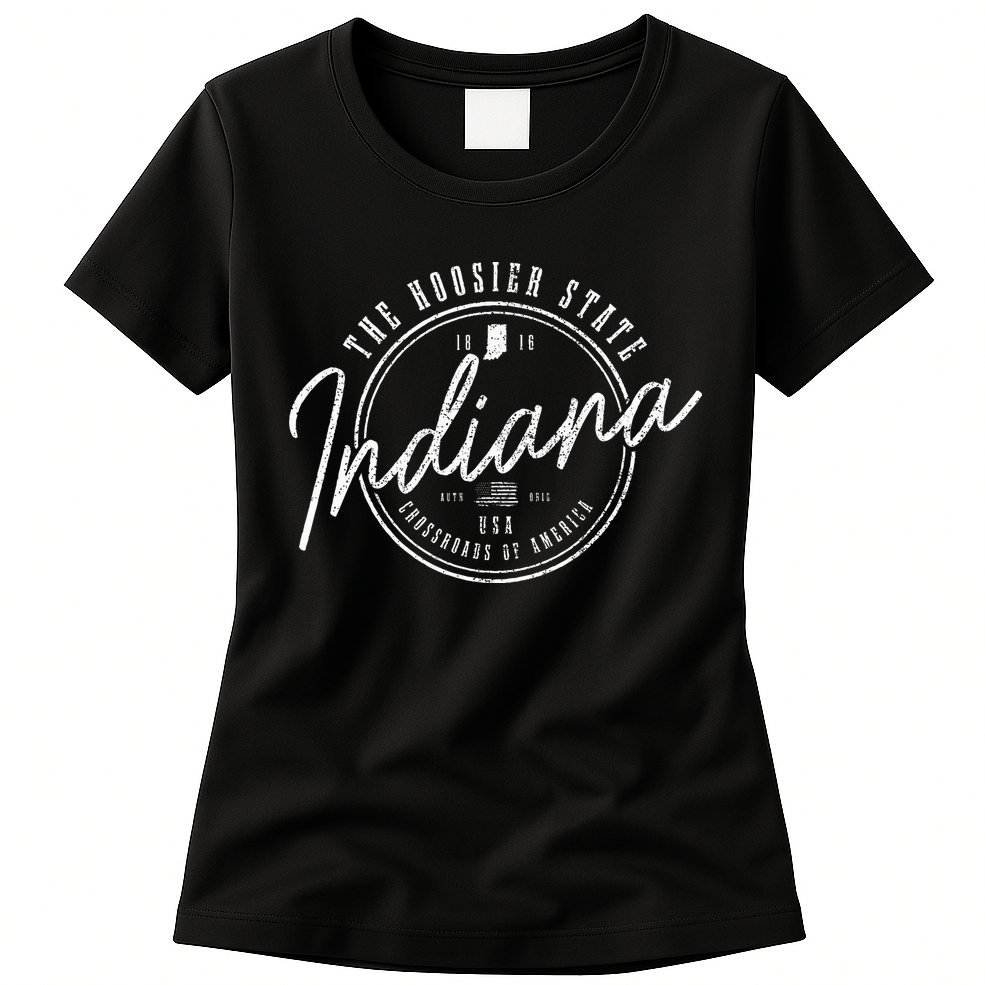 Indiana The H.O.O.S.I.E.R State Est. 1816 Usa America Souvenir Womens T-Shirt