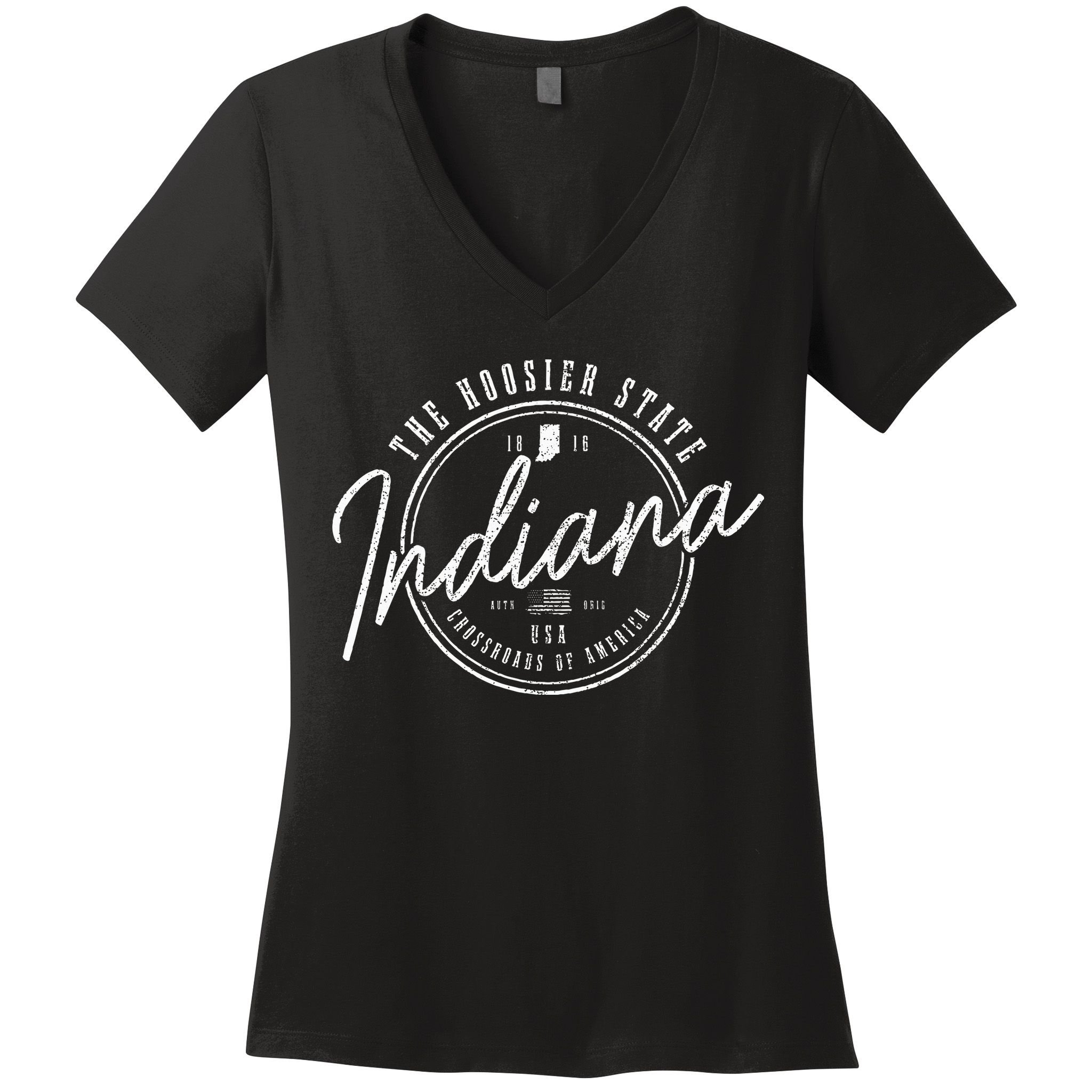 Indiana The H.O.O.S.I.E.R State Est. 1816 Usa America Souvenir Women's V-Neck T-Shirt