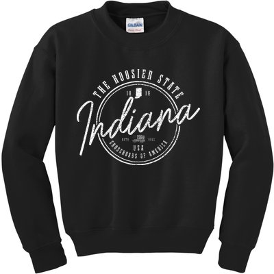 Indiana The H.O.O.S.I.E.R State Est. 1816 Usa America Souvenir Kids Sweatshirt