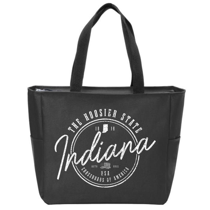 Indiana The H.O.O.S.I.E.R State Est. 1816 Usa America Souvenir Zip Tote Bag