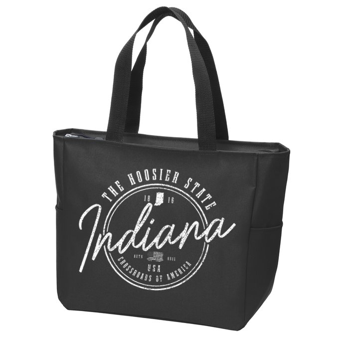 Indiana The H.O.O.S.I.E.R State Est. 1816 Usa America Souvenir Zip Tote Bag