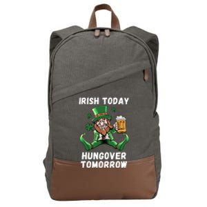 IRISH TODAY HUNGOVER TOMORROW ST PATRICKS DAY Cotton Canvas Backpack