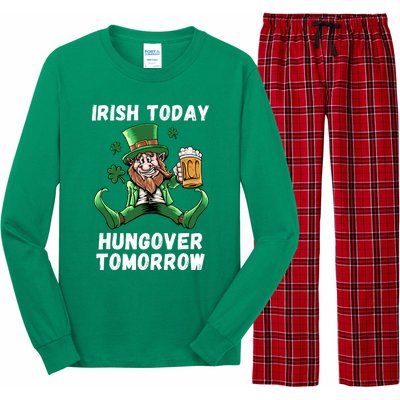 IRISH TODAY HUNGOVER TOMORROW ST PATRICKS DAY Long Sleeve Pajama Set